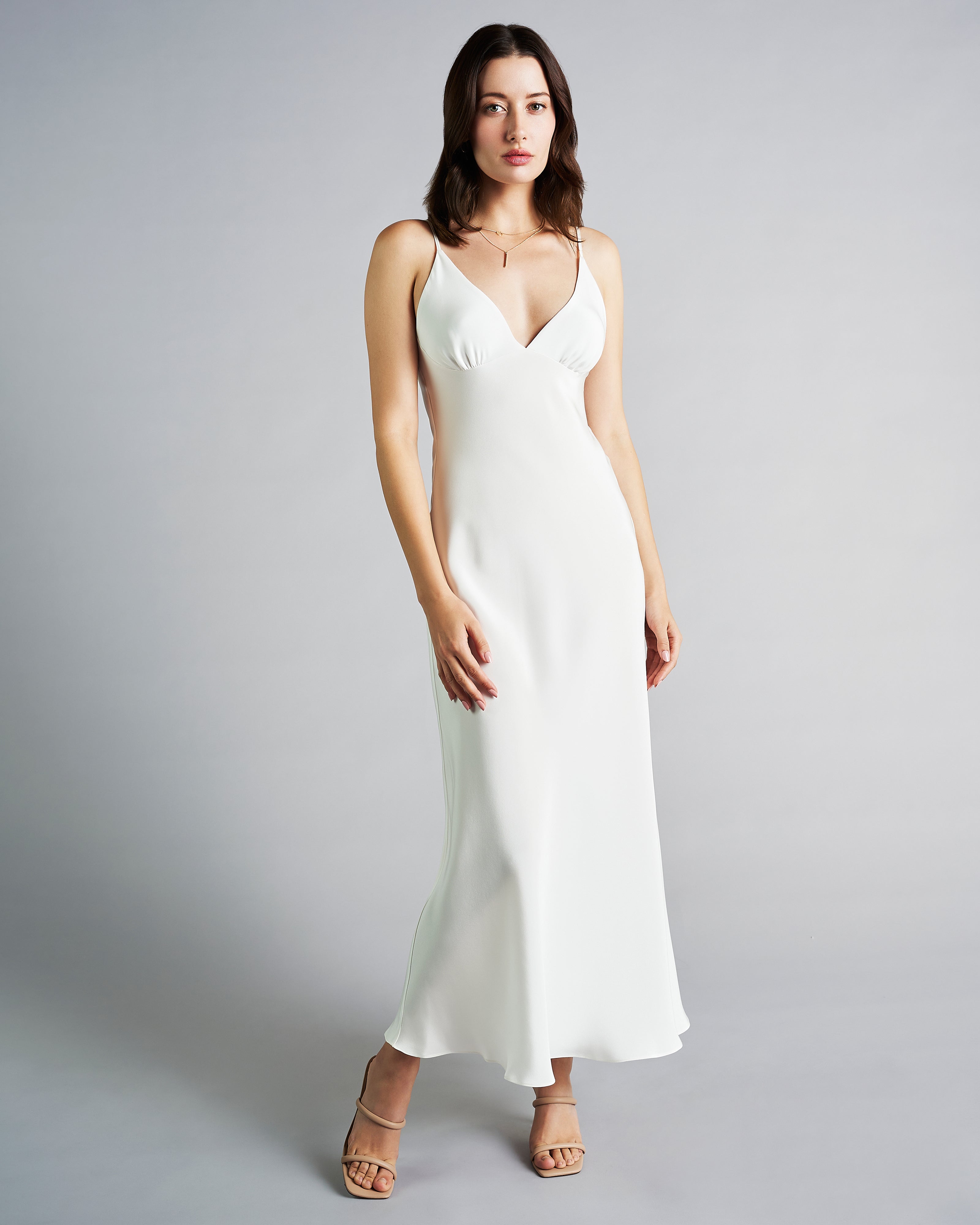 Christine Vancouver | Meghan Luxe White Silk Crepe Gown at Jane's Vanity