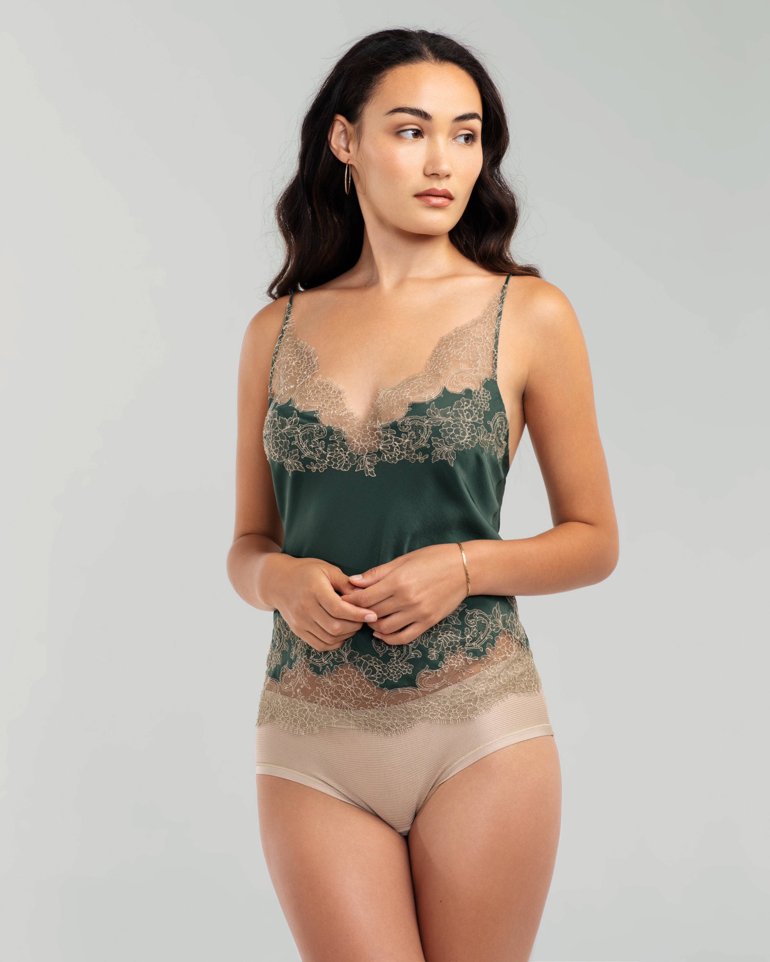 Gilda & Pearl  Sophia Jewel Green Camisole Set at Jane's Vanity