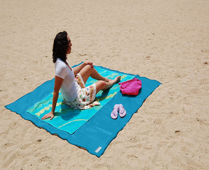 Naturelife Sand Free Beach Mat Portable Blue Beach Mat Anti Slip