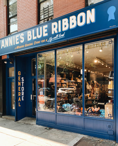 Storefront for Annie's Blue Ribbon General Store in Park Slope, Brooklyn NY.