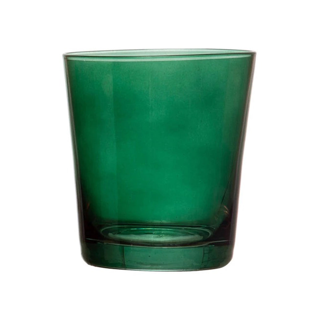 sea glass green frosted glass footed tumblers, big chunky modern drinking  glasses