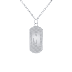 M initial Dog Tag Necklace