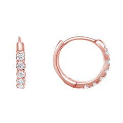 diamond hoop huggie earrings