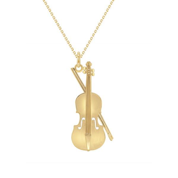 Handmade Amber Violin Pendant Necklace - Perfect Gift for Musicians Gift  Idea
