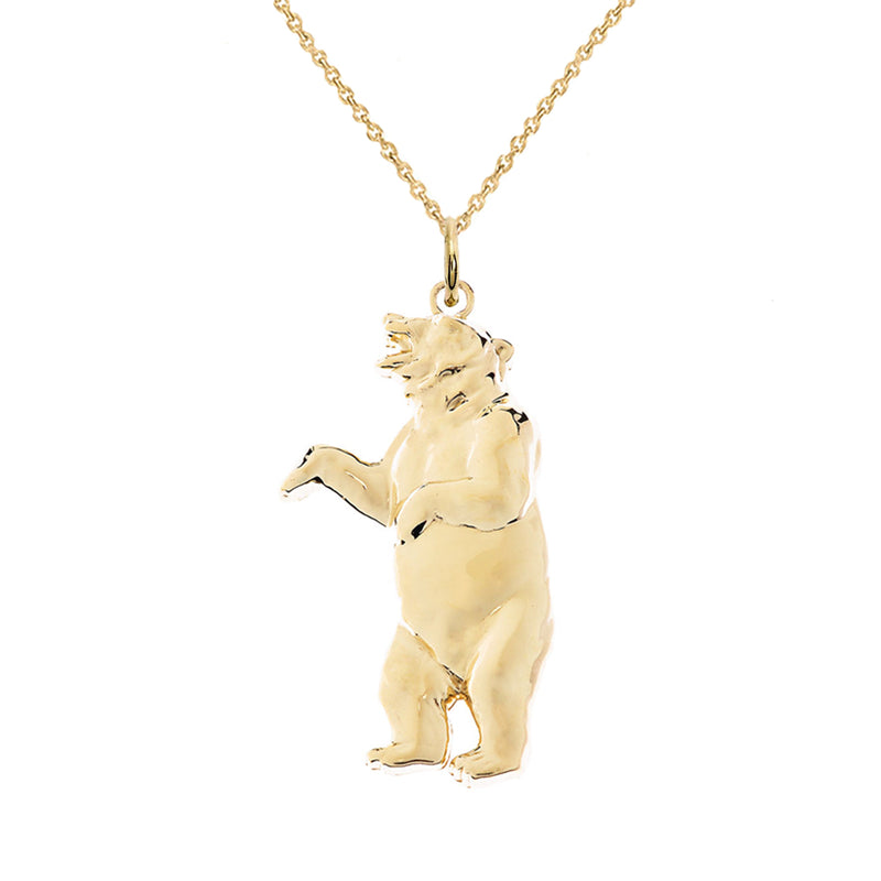 Golden Bear Pave Diamond Baby Bear Pendant Necklace in 14 Karat Yellow Gold  at 1stDibs | golden bear pendant, golden bear vail sale, bear gold necklace