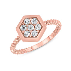 rose gold rope ring