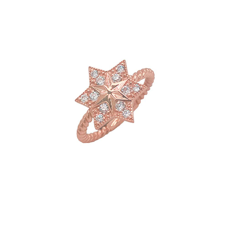 Jewish Star of David Statement Ring in Gold with CZs | Takar Jewelry