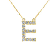 "E" Cubic Zirconia Letter Necklace