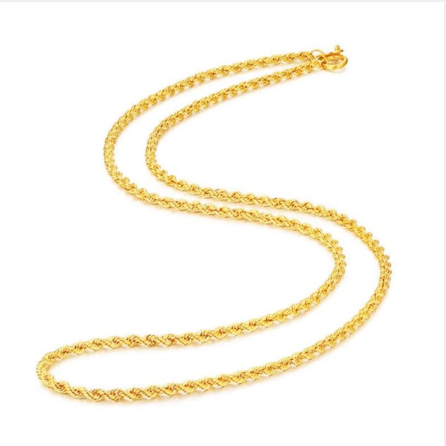 18K SOLID GOLD 1.7MM ROPE CHAIN