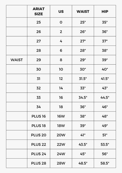 Ariat Women's Size Guide - W. Titley & Co