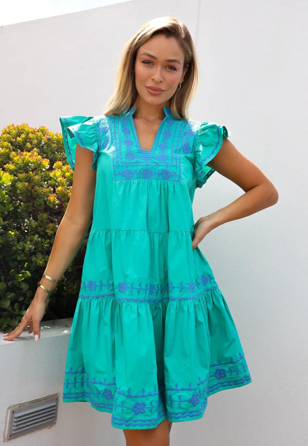 Summer Dresses & Work Dresses  Blue Shift Dress Floral Mini Dress – Anna  Thomas