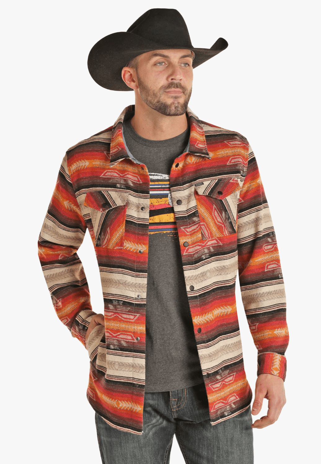 Rock and Roll Mens Aztec Shirt Jacket - W. Titley & Co