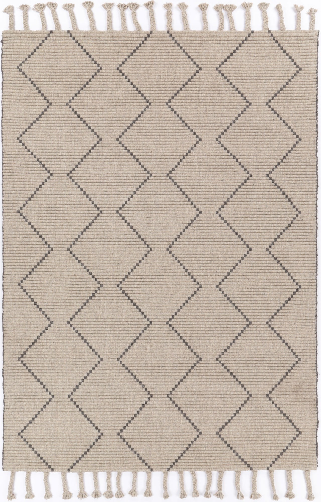 Tarin Diamond Tassel Ash Rug - Rugs a Million product image