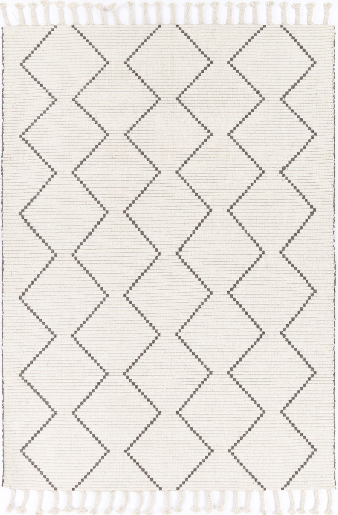 Tarin Diamond Tassel Cream Rug - Rugs a Million product image