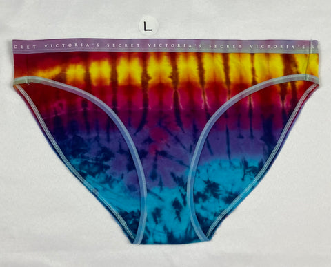 Women's Rainbow Victoria's Secret Tie-Dyed Panties, XL – Art by Melrose