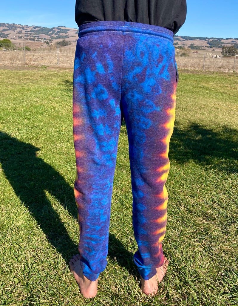 Adult Blue/Gold Tie-Dyed Jogger Sweatpants, 2X – Art by Melrose