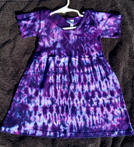 Girls Purple Crinkle Tie-Dye Dress, 12M