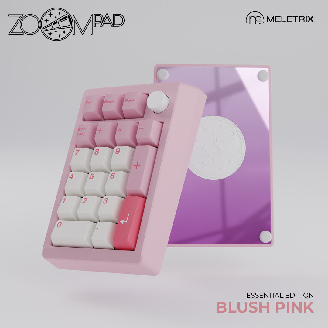 Meletrix ZoomPad Essential Edition (EE) - Barebones Numpad Kit Normal / Blush Pink / E-White