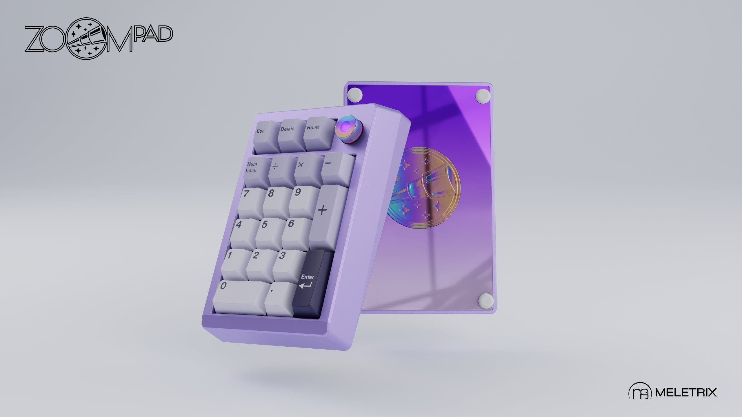 Meletrix ZoomPad Special Edition (SE) - Barebones Numpad Kit Normal / Anodized Lavender / Stainless Steel PVD Prism