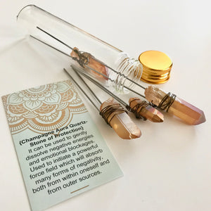 Vibes In A Vial- Champagne Quartz Hair Pin Set