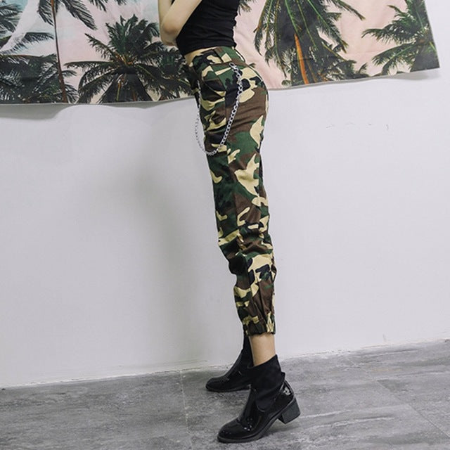 high waist camo joggers