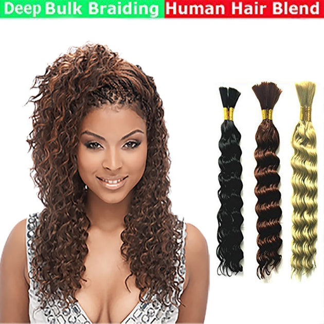 Hot Selling Deep Bulk Braiding Hair,Human Hair blend, Micro Braids,Length  18