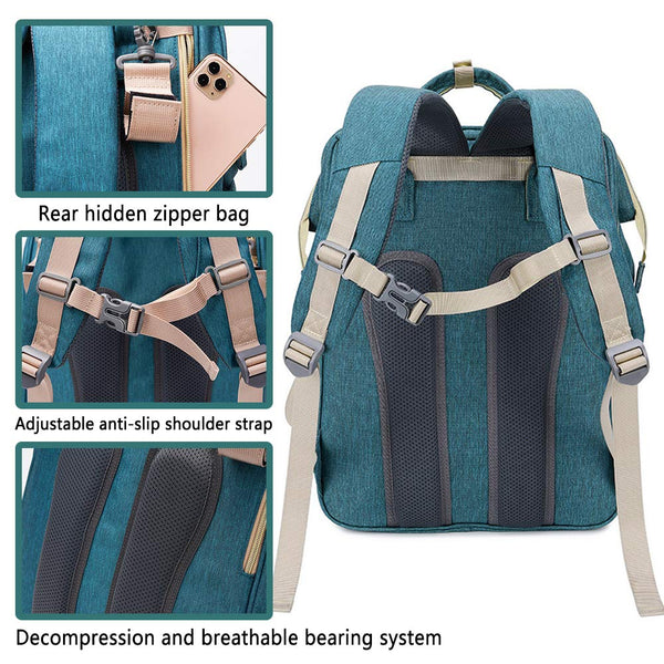 Waterproof Mummy Bag Diaper Bag Travel Backpack Foldable Crib Baby bed ...