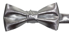 Load image into Gallery viewer, Kids 3 Piece Boxed Metallic Silver or Gold Suspender Bow Tie Sets