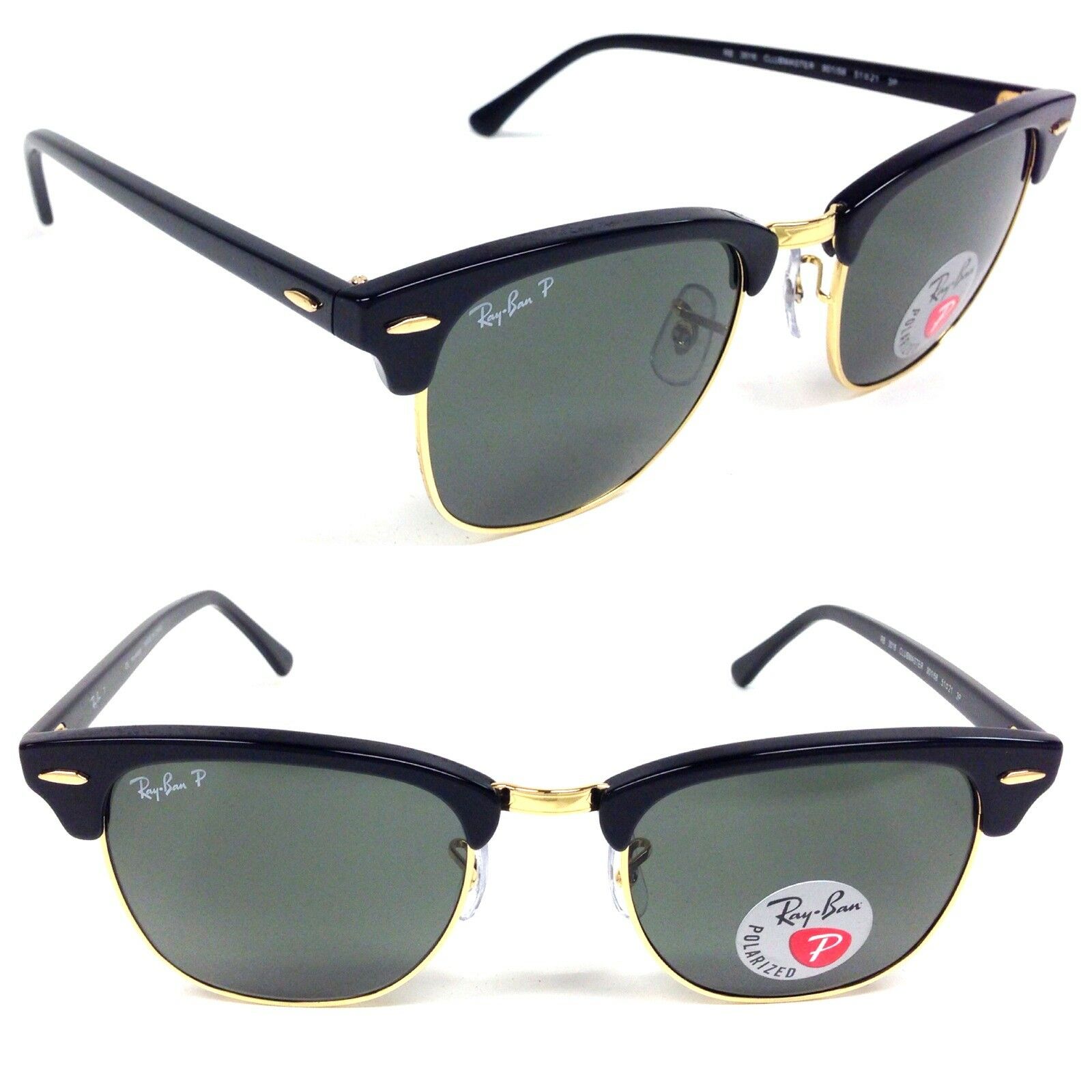 Rayban Clubmaster Classic Polarized Sunglasses Black Green Classic 49 Sunglass Pass