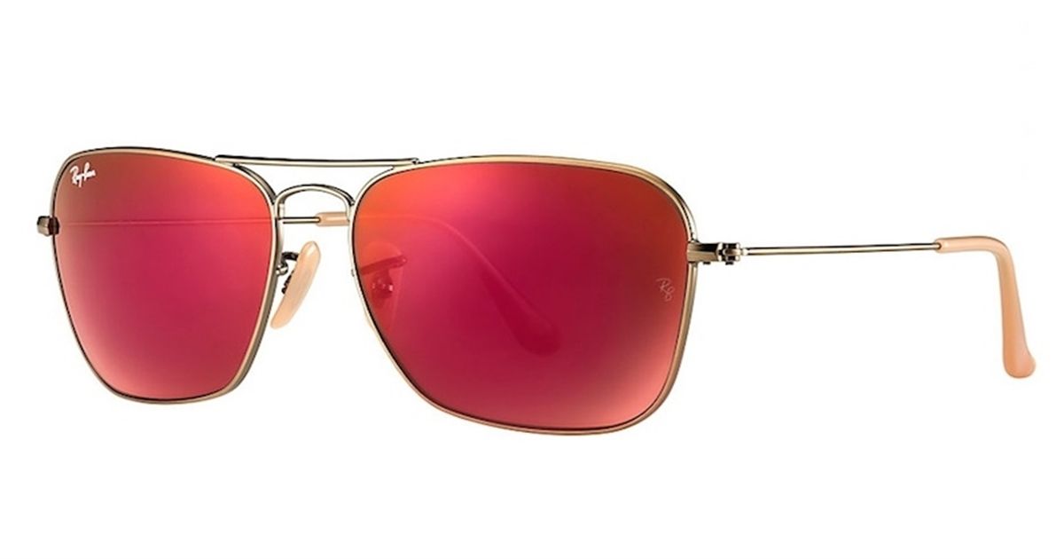 red mirror ray ban
