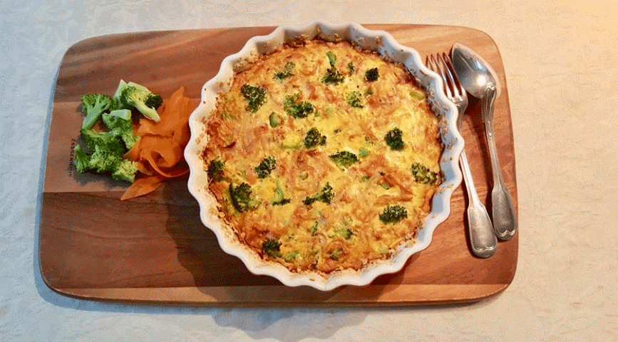 Pastel de brócoli y zanahoria