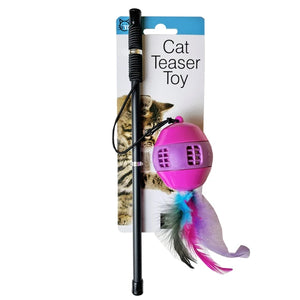 Stretchable Band Cat Teaser Toy with Ball and Feathers - Zenaida Mart 