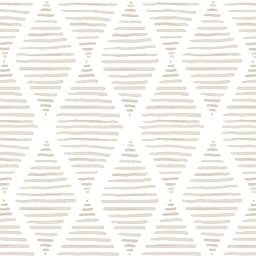 Modern Stripe Peel and Stick Wallpaper Beige and White Contact Paper