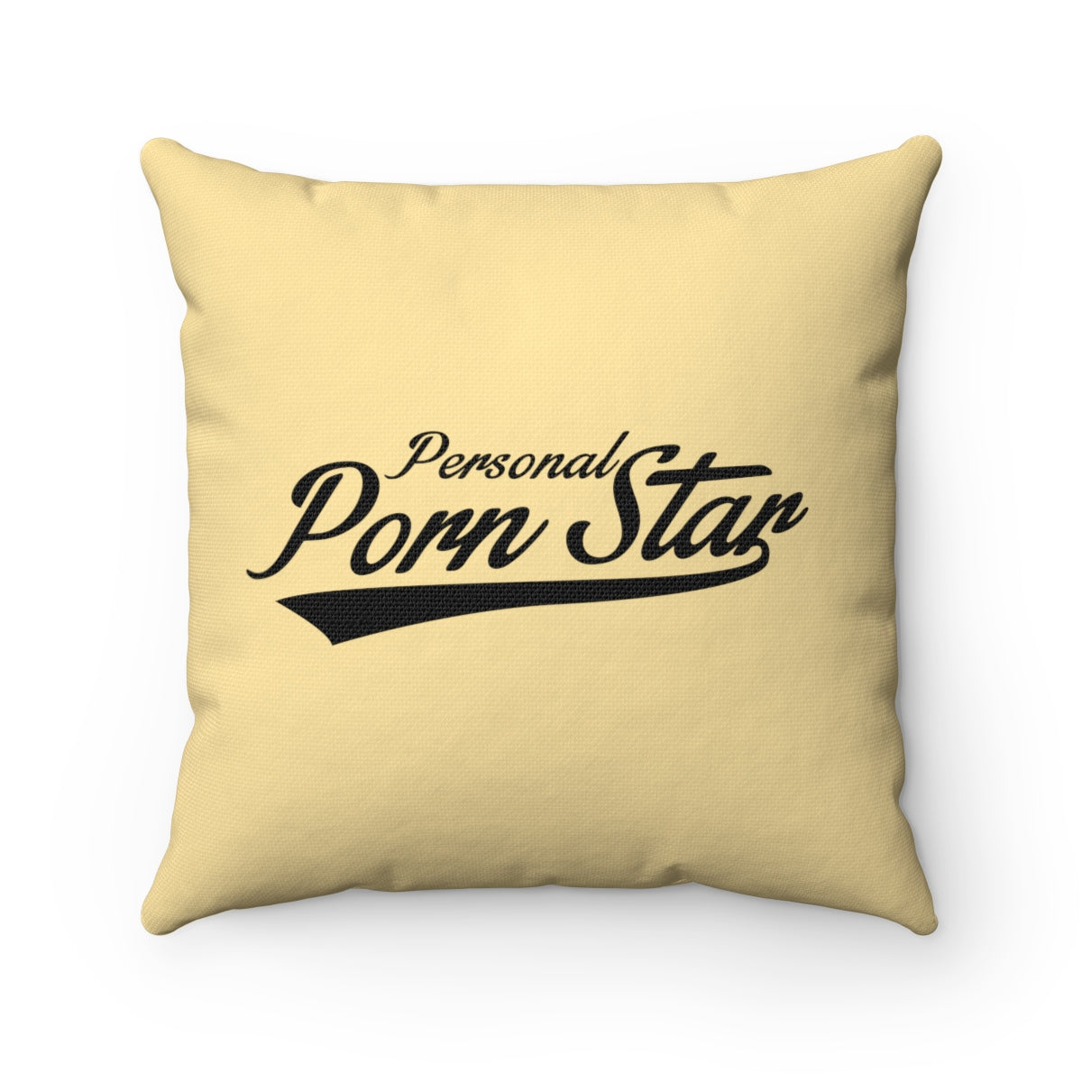 Personal Porn Star black on yellow Spun Polyester Square ...