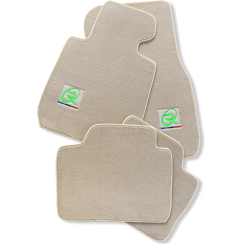 Beige Floor Mats For BMW M2 Series F87 ROVBUT Brand Tailored Set Perfect Fit Green SNIP Collection