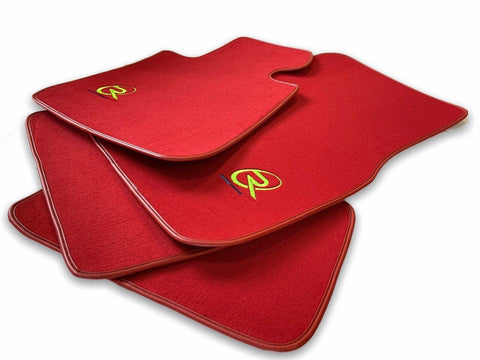Red Floor Mats For BMW 4 Series F36 Gran Coupe ROVBUT Brand Tailored Set Perfect Fit Green SNIP Collection