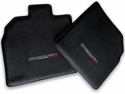 Floor Mats for Lamborghini Aventador Carbon Fiber Leather Limited Edition