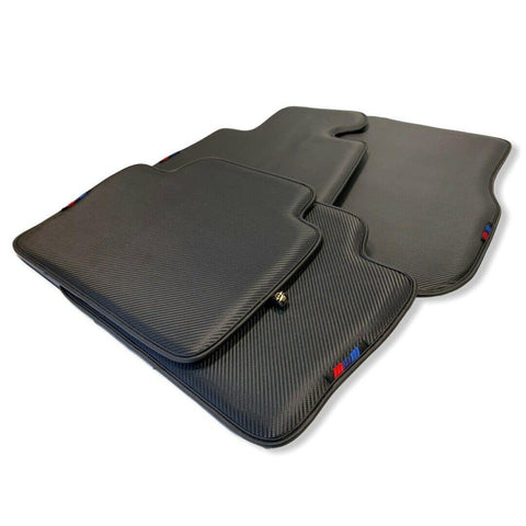 Floor Mats For BMW M3 Series F80 Autowin Brand Carbon Fiber Leather