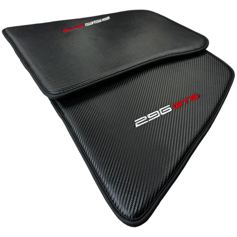 Floor Mats for Ferrari 296 GTB (2022-2024) Made From Carbon Fiber Leather