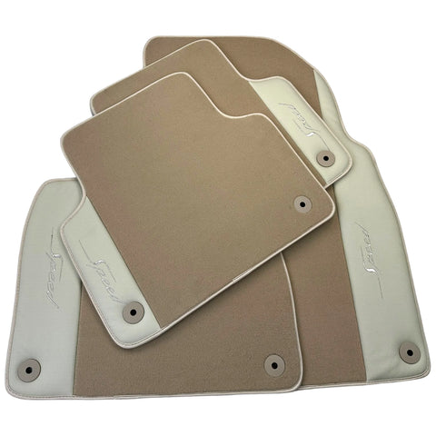 Beige Floor Mats for Bentley Bentayga (2015-2023) with Leather