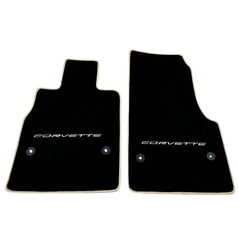 Black Floor Mats For Chevrolet Corvette C8 (2020-2024)