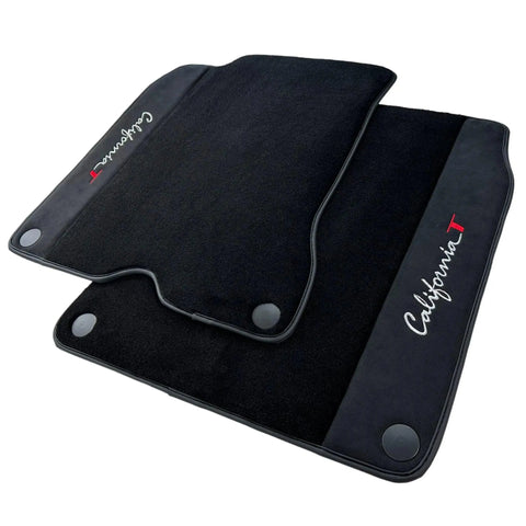 Black Floor Mats For Ferrari California T 2015–2018 with Black Alcantara Leather