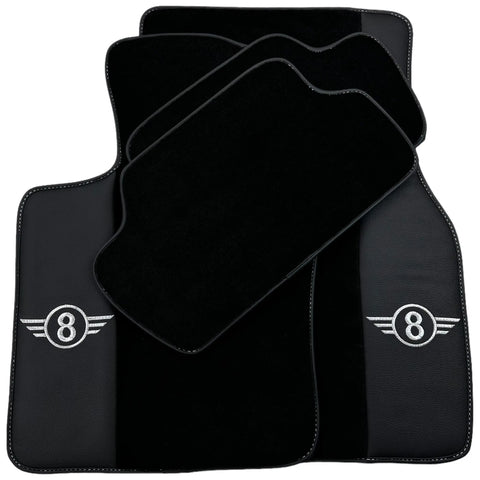 Black Floor Mats for Mini Cooper F56 (2013-2022) with Leather