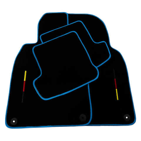 Black Floor Mats for Porsche 911 - 992 (2019-2024) with Blue Trim