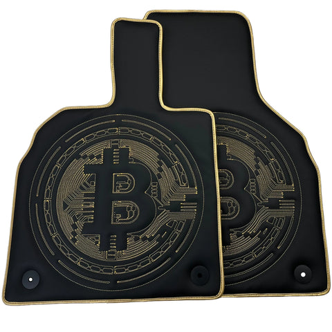 Leather Floor Mats for Lamborghini Aventador with "Bitcoin" Sewing