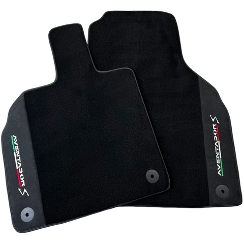 Black Floor Mats for Lamborghini Aventador S with Alcantara Leather