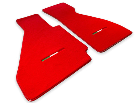 Black Floor Mats For Ferrari 360 Modena 1999-2005 With Red Alcantara Leather