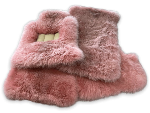 Pink Sheepskin Floor Mats For Rolls Royce Shadow 1965-1977 Er56 Design Brand