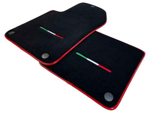 Black Floor Mats For Ferrari 599 Coupe 2006-2012 With Red Trim