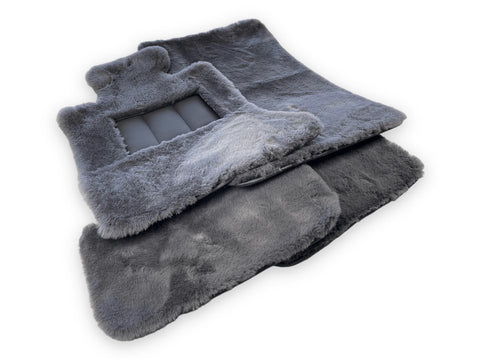 Dark Gray Sheepskin Floor Mats For Rolls Royce Dawn Rr6 2016-2023 Er56 Design Brand